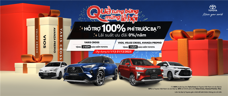 Toyota và hệ thống Đại lý tiếp tục khuyến mại hấp dẫn cho các mẫu xe Toyota trong tháng 12/2023