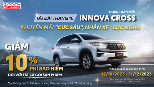 Khuyến mãi từ Bảo hiểm Toyota "cực sâu" - Nhận xe Innova Cross "cực ngầu"